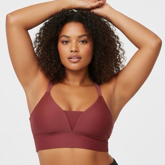 aerie Other - Offline by Aerie Stretch Bralette Sports Bra Womens XXL Burgundy Medium Support
